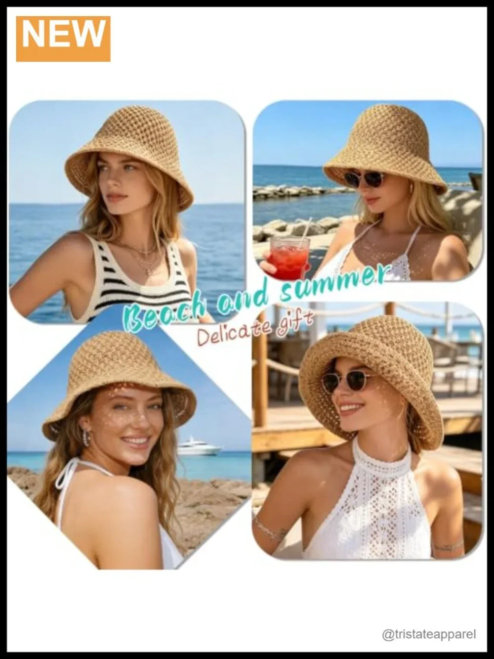 Wire Brim Straw Bucket Hat UV Protection Packable Women Sun Hat